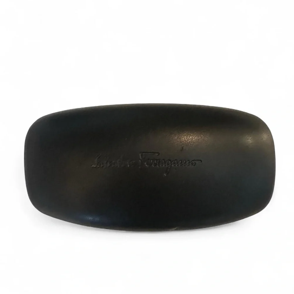 Salvatore Ferragamo black leather Sunglasses Case CASE ONLY